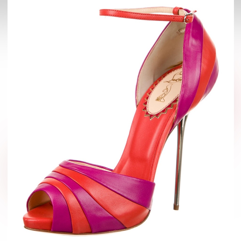 Christian Louboutin
Leather Colorblock Pattern D'Orsay Pumps